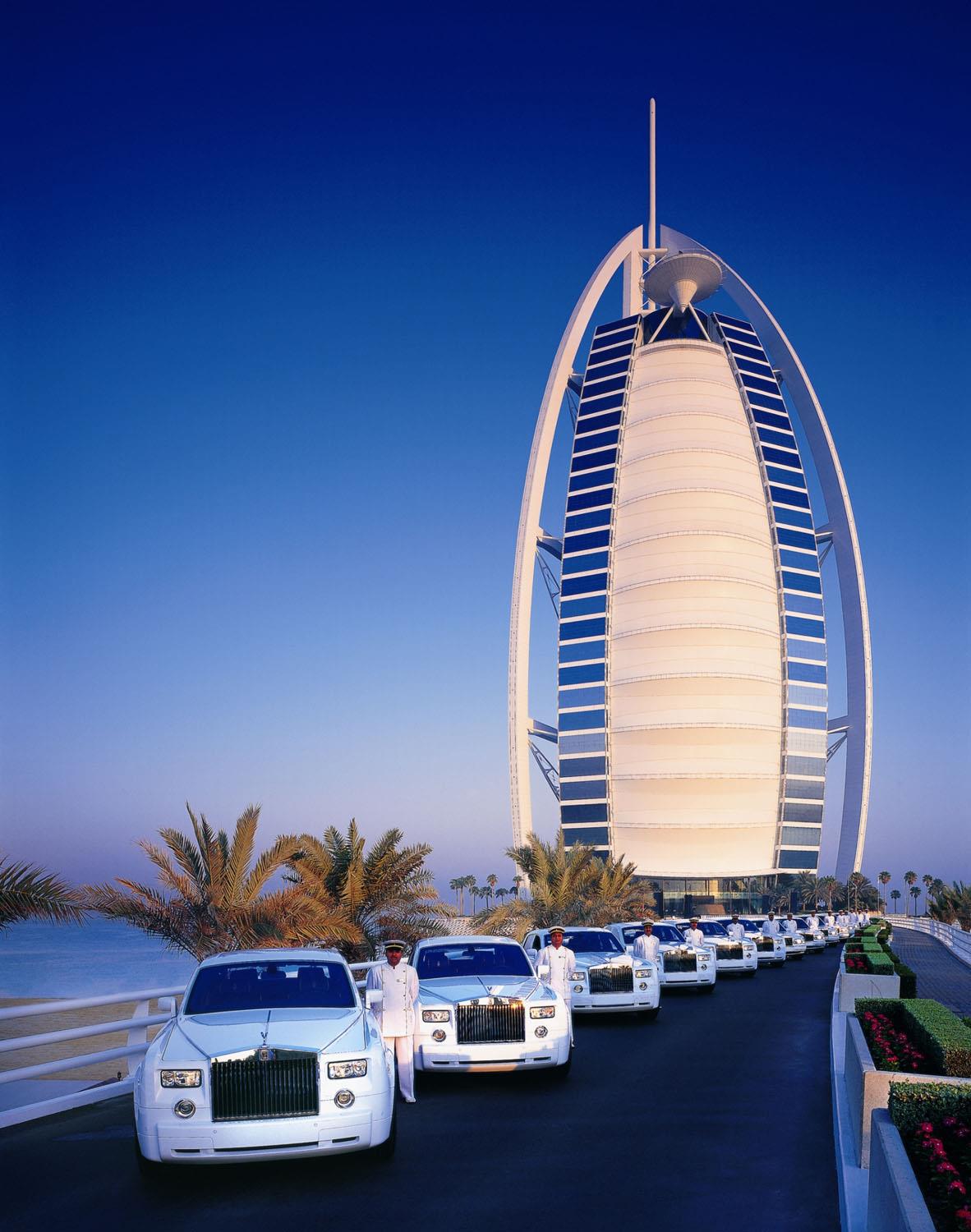 Rolls Royce Phantoms fleet at the Burj al Arab
