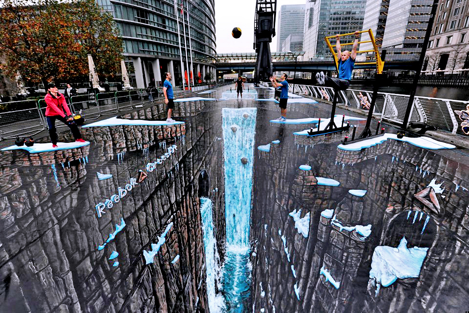Worlds largest 3D anamorphic street painting by Joe Hill