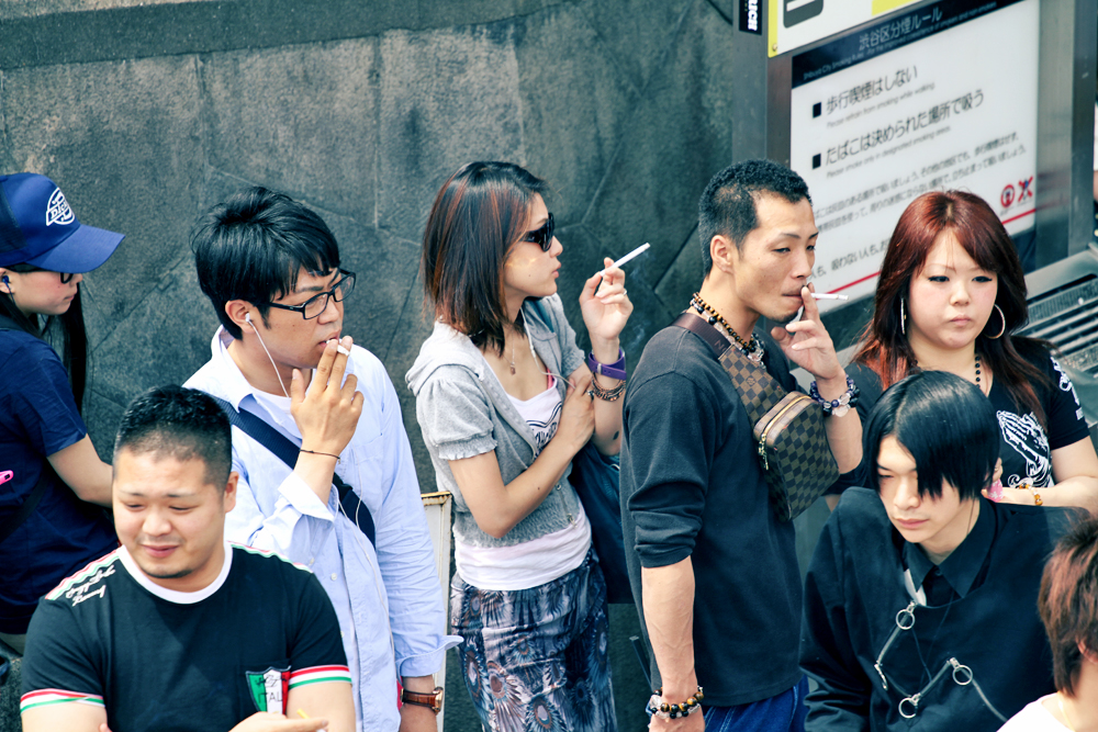 Smoking amongst the youth is a fashion statement in Harajuku